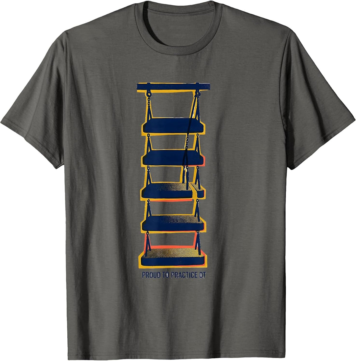 Men's Proud To Practice OT Funny Occupational Therapy Humor T-Shirt - Asphalt Grey