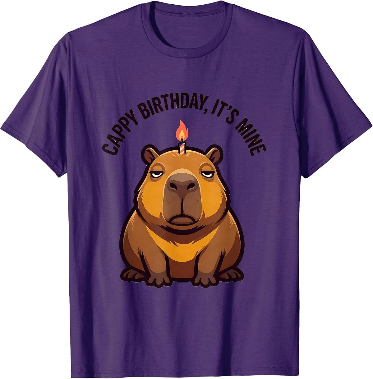 Cappy Birthday It's Mine Funny Capybara Meme Birthday Gift T-Shirt - Purple