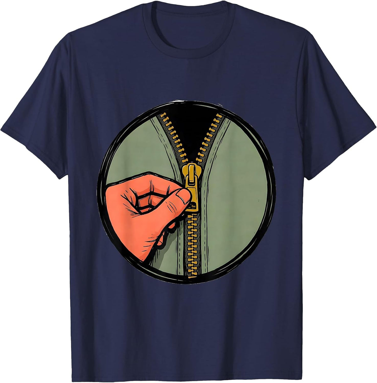 Zip It Occupational Therapy Badge Funny OT Gift T-Shirt - Navy Blue