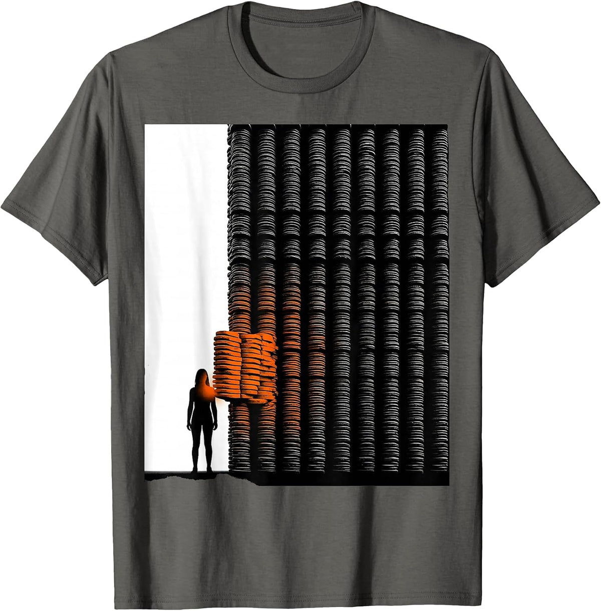 Calm Silhouette Brutalist Graphic Paraprofessional Humor T-Shirt - Asphalt Grey