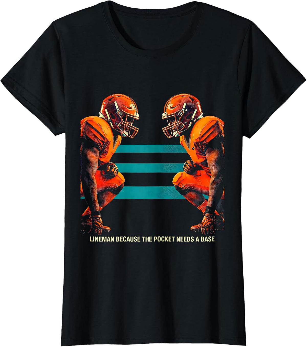 Lineman Because The Pocket Needs A Base Football Lineman T-Shirt - Black
