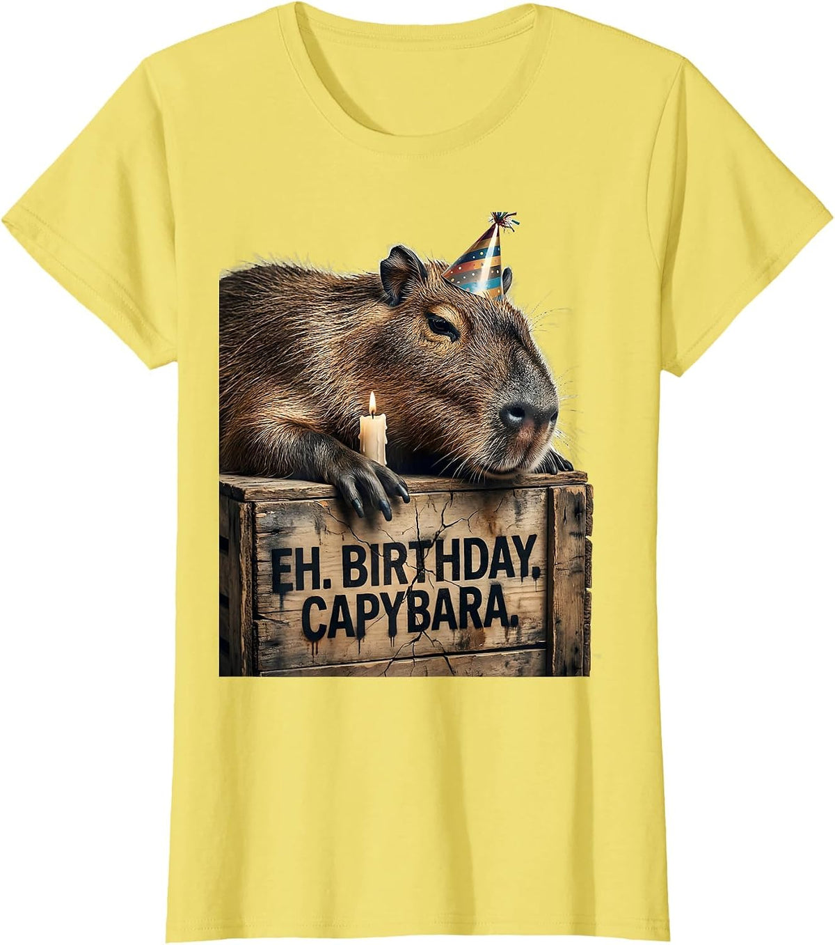 Women's eh. birthday. capybara. Cute Kawaii Animal Lover Birthday T-Shirt - Lemon Yellow