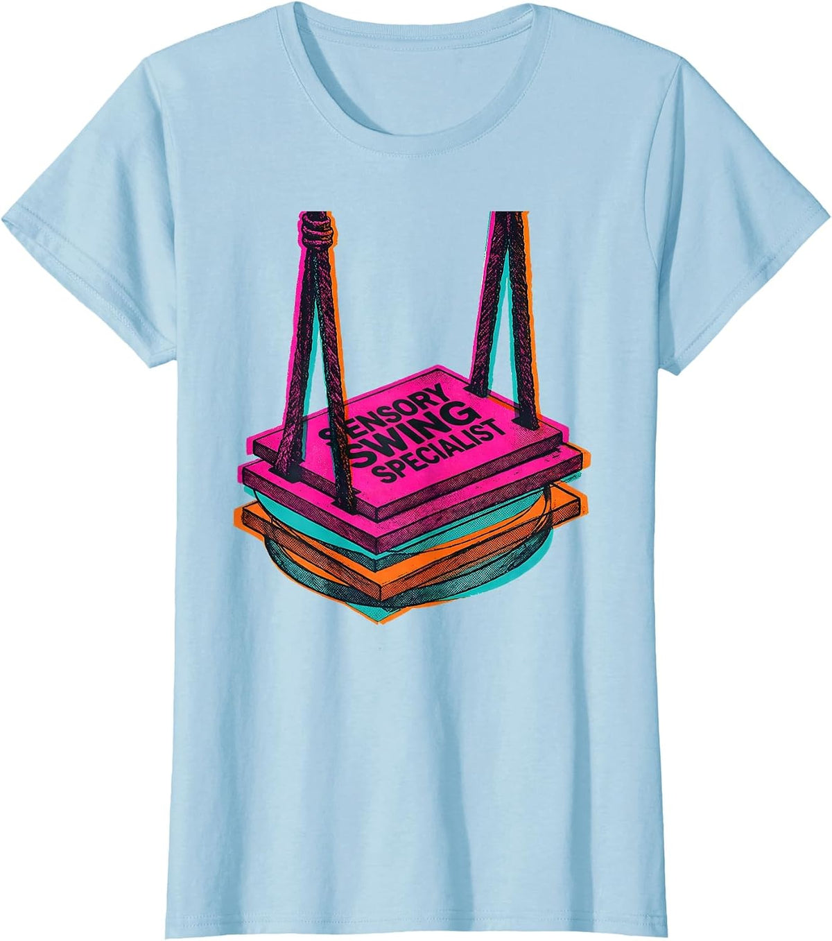 Women's Sensory Swing Specialist Playful Occupational Therapy OT T-Shirt - Baby Blue