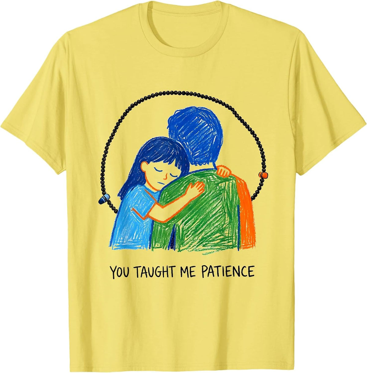 Men's You Taught Me Patience Naive Kidcore Daycare Teacher Humor T-Shirt - Lemon Yellow