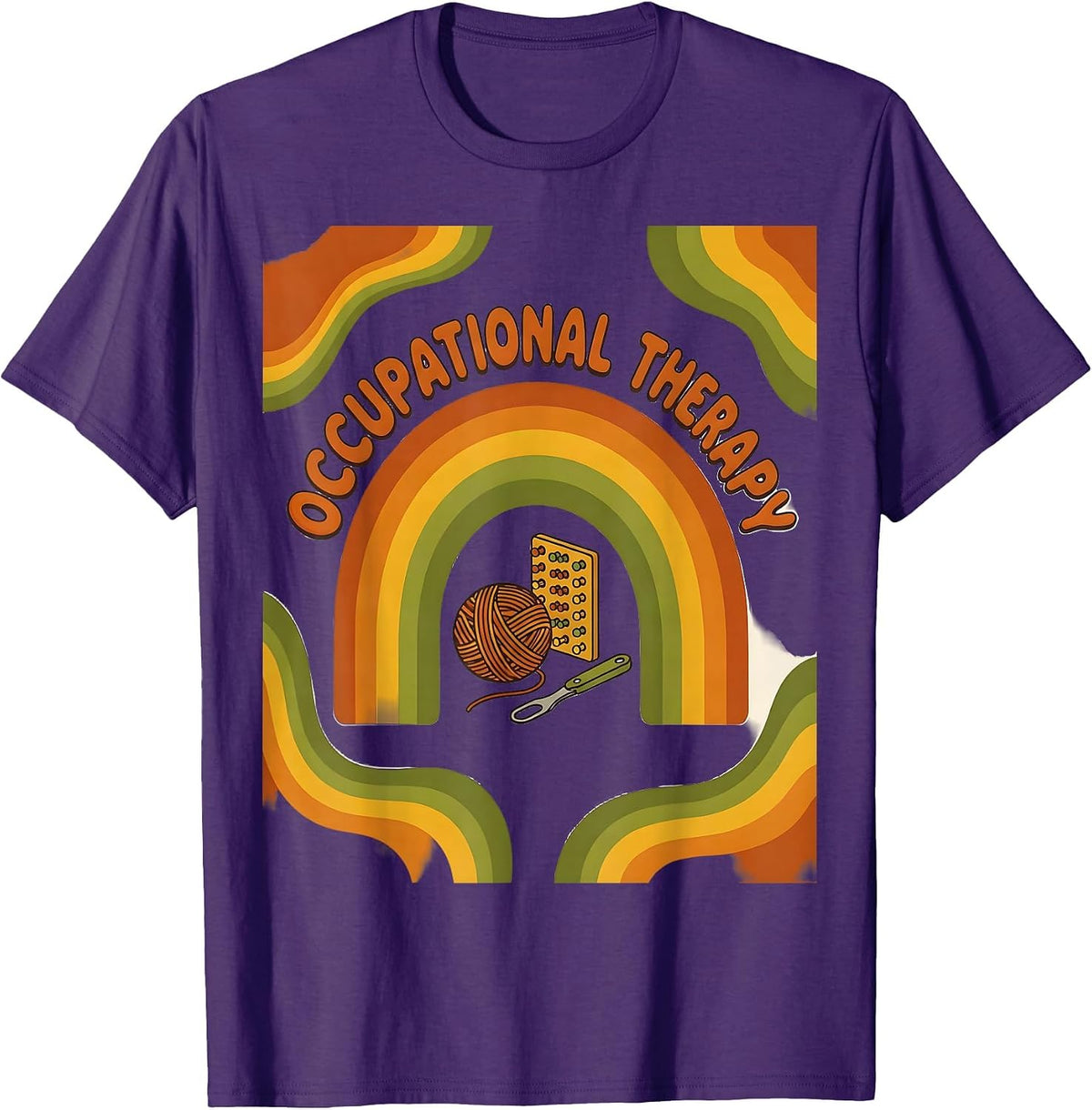 Men's Occupational Therapy Retro 70s OT Month Gift T-Shirt - Purple