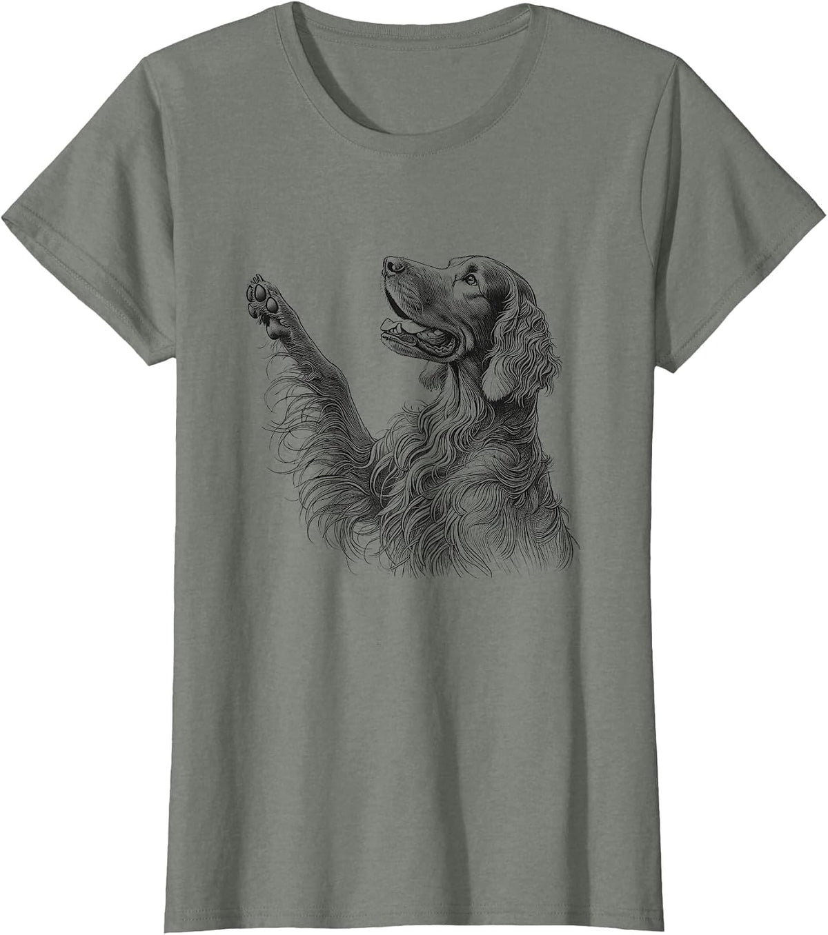 Irish Setter Raising Paw Design for Dog Owner T-Shirt - Olive Heather