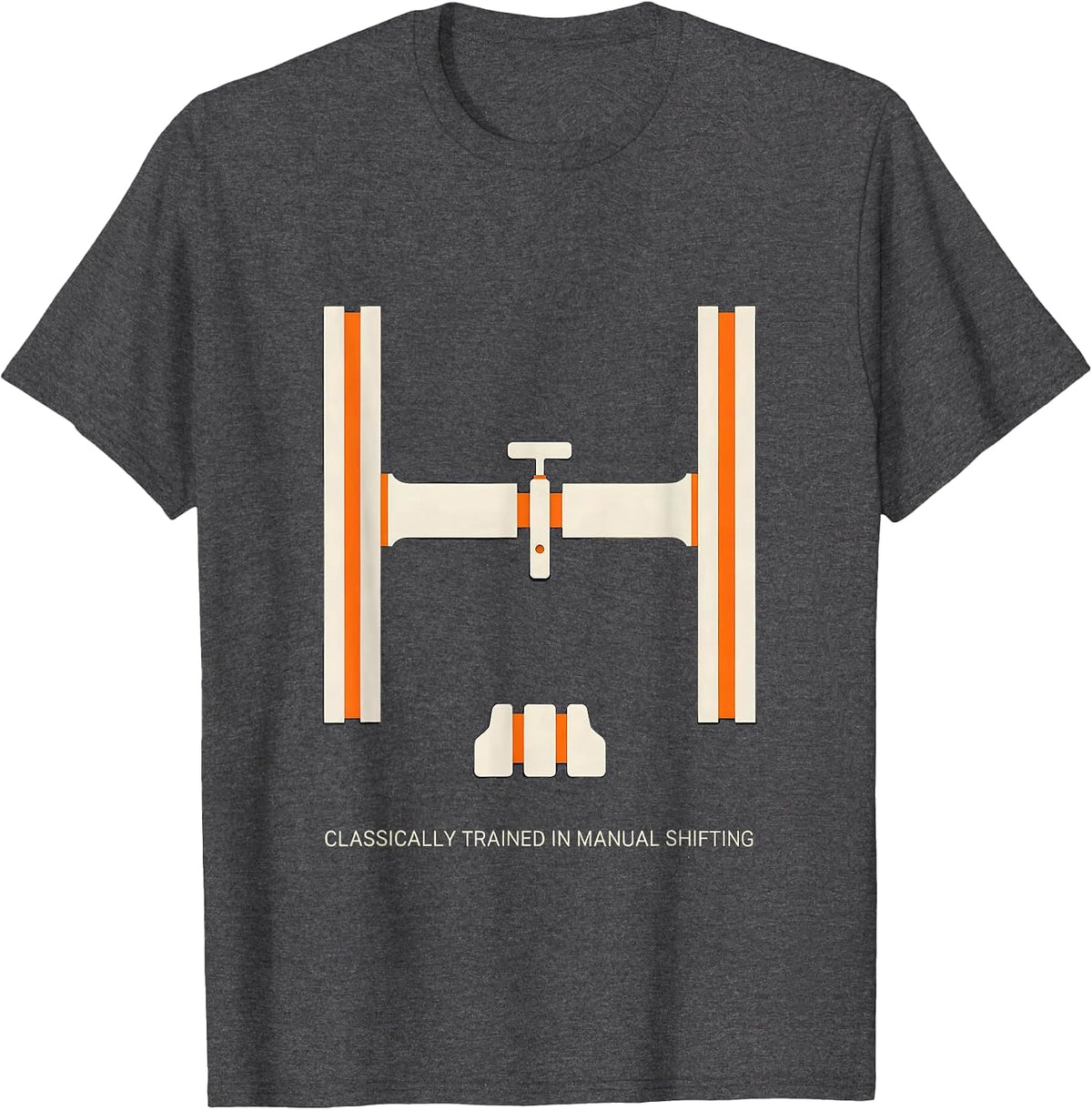 Men's Classically Trained In Manual Shifting Funny Car Guy T-Shirt - Dark Heather Grey