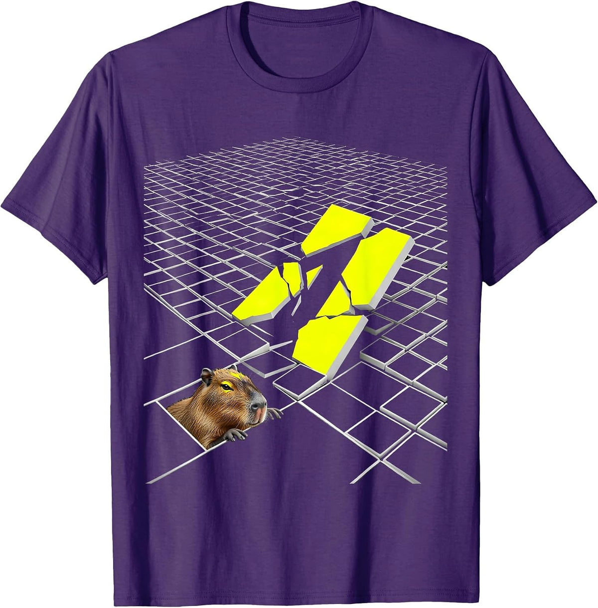 Men's Capybara Gamer Meme Funny Video Games T-Shirt - Purple
