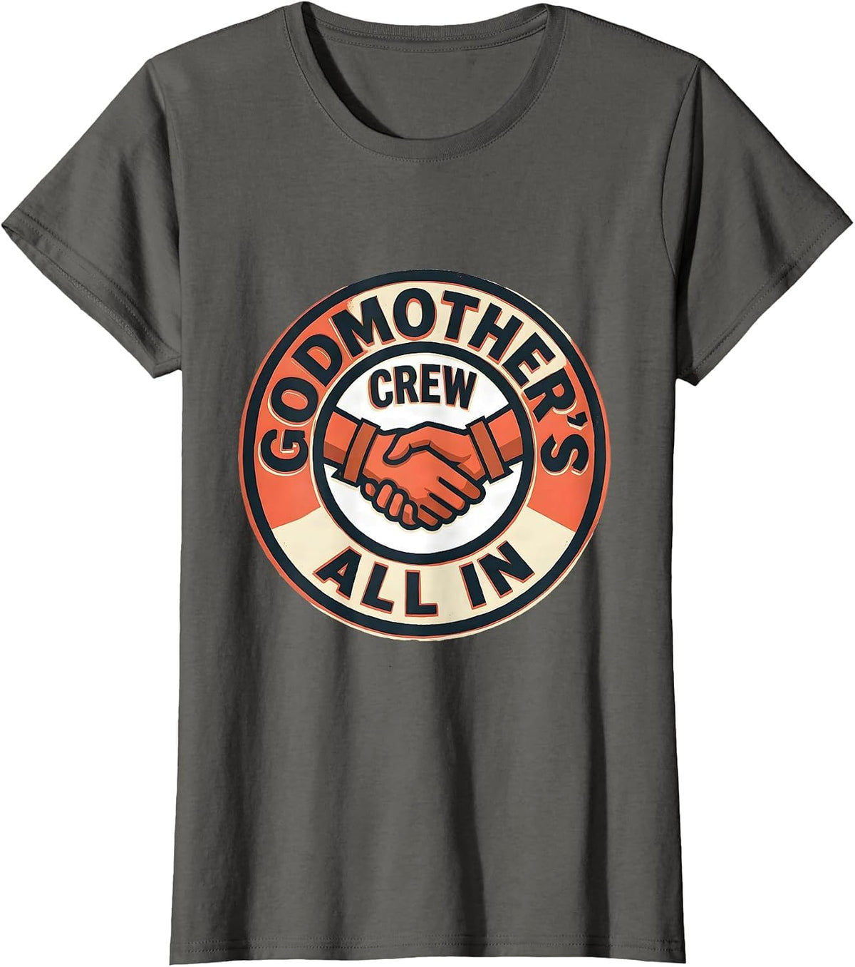 Women's Godmother's Crew All In Defiant Cancer Support Statement T-Shirt - Asphalt Grey