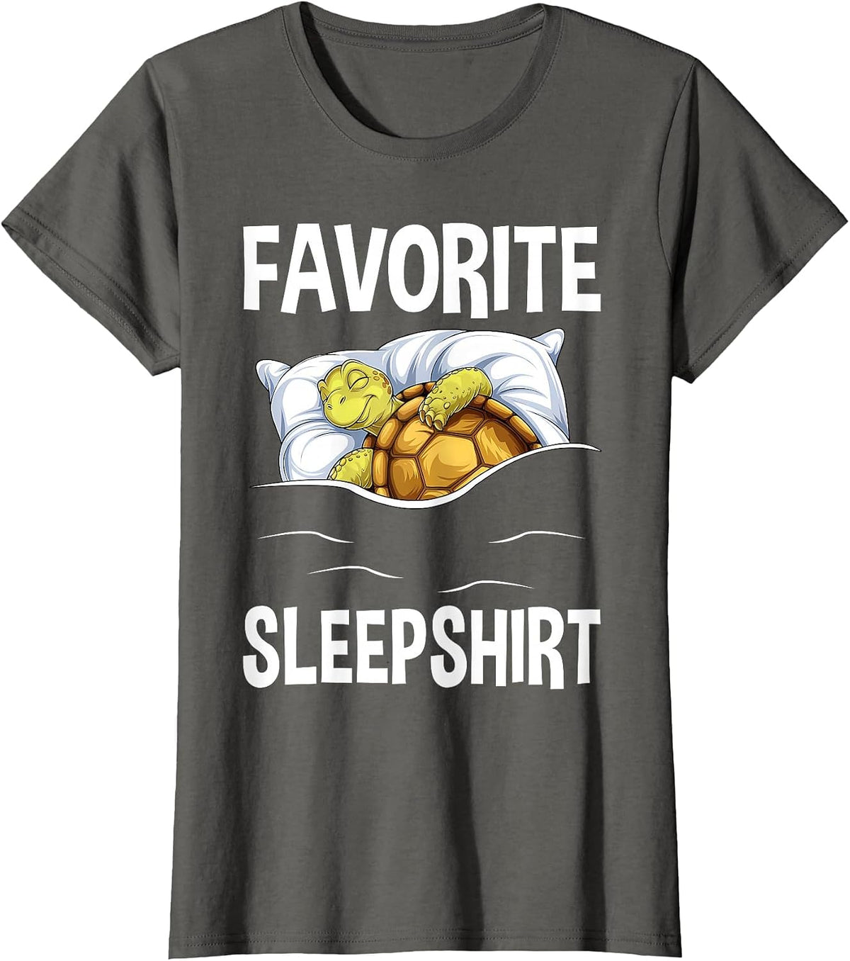 Favorite Sleep with Napping Tortoise Pajama T-Shirt - Asphalt Grey