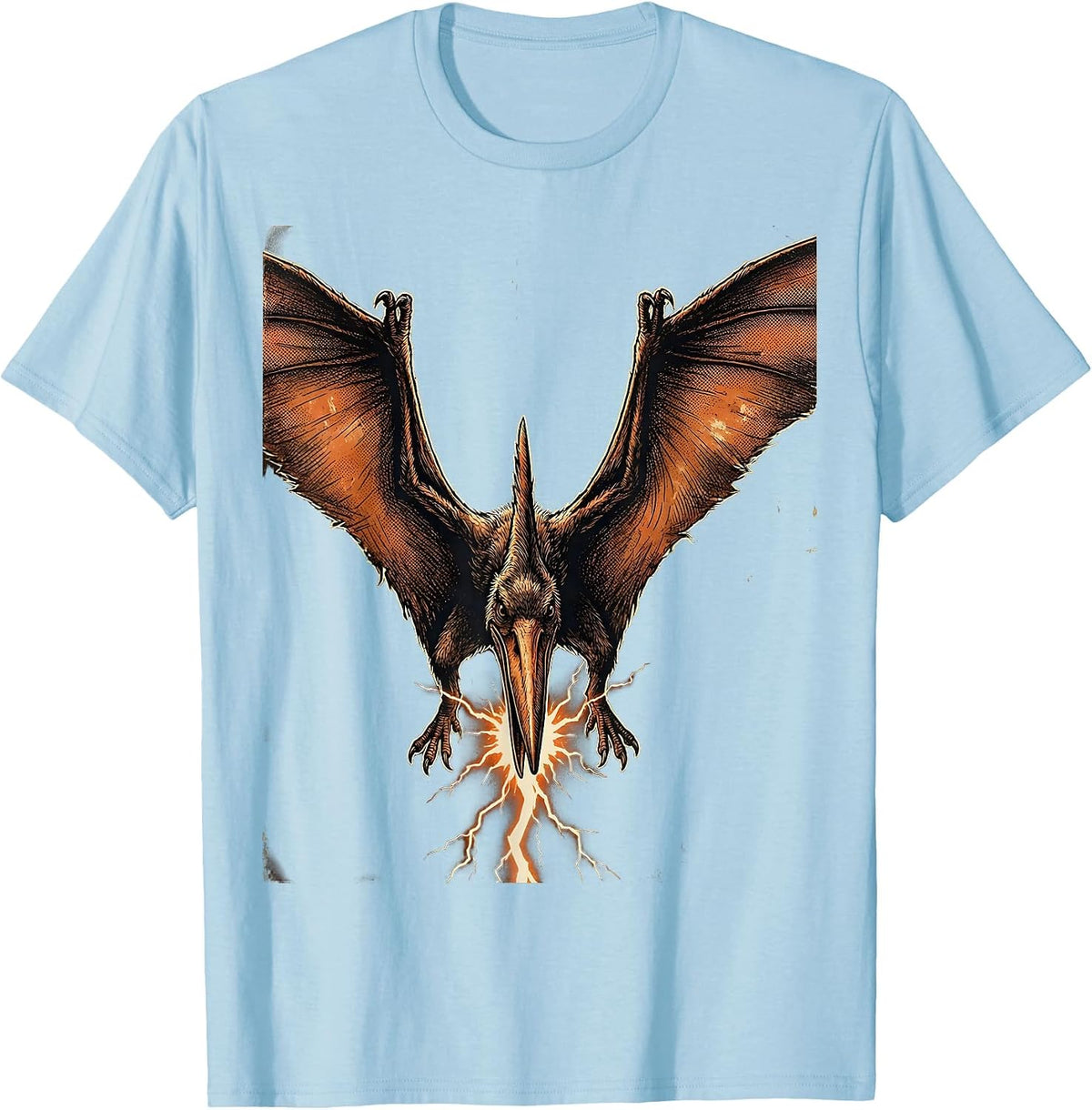 Men's Pterodactyl Lightning Bolt Dinosaur Graphic T-Shirt - Baby Blue