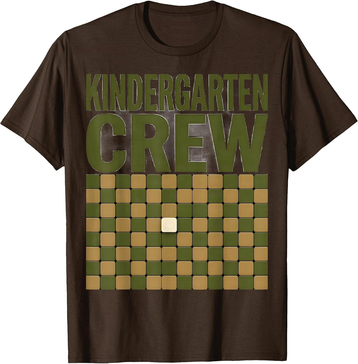Men's Kindergarten Crew Camo Back To School Boys First Day T-Shirt - Brown