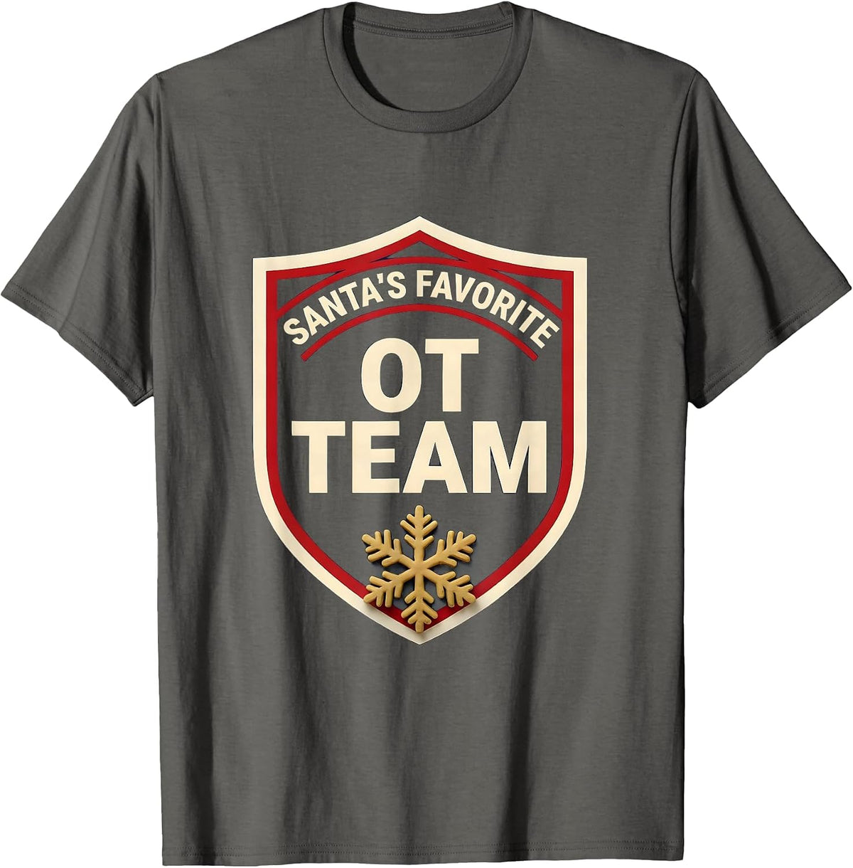 Men's Santa's Favorite OT Team Funny Occupational Therapy T-Shirt - Asphalt Grey