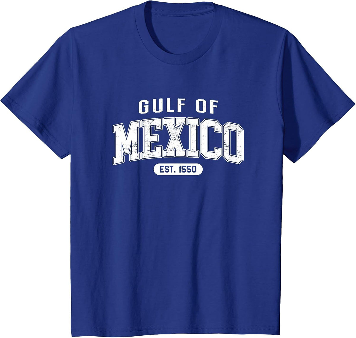 Gulf of Mexico Est. 1550 Retro Vintage T-Shirt - Royal Blue