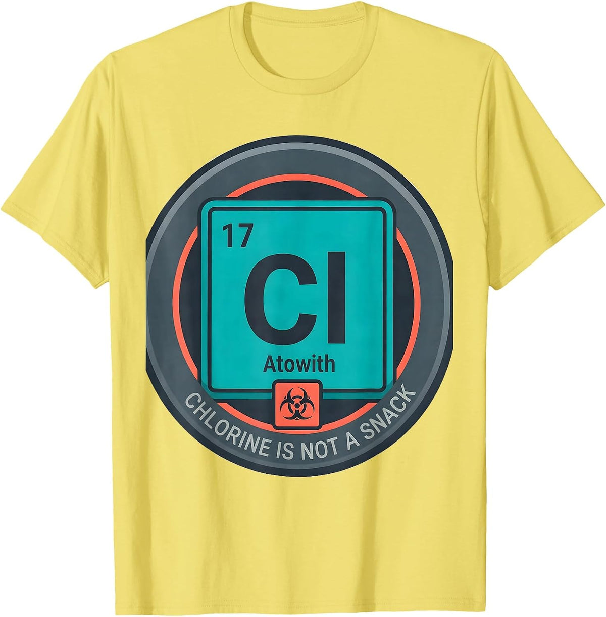 Men's Chlorine Is Not A Snack Funny Periodic Table Science Teacher T-Shirt - Lemon Yellow