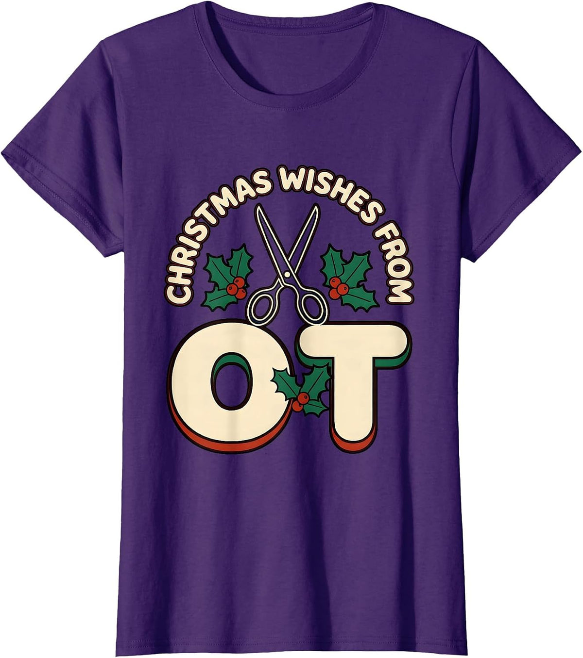Women's Christmas Wishes From OT Occupational Therapy Workplace T-Shirt - Purple