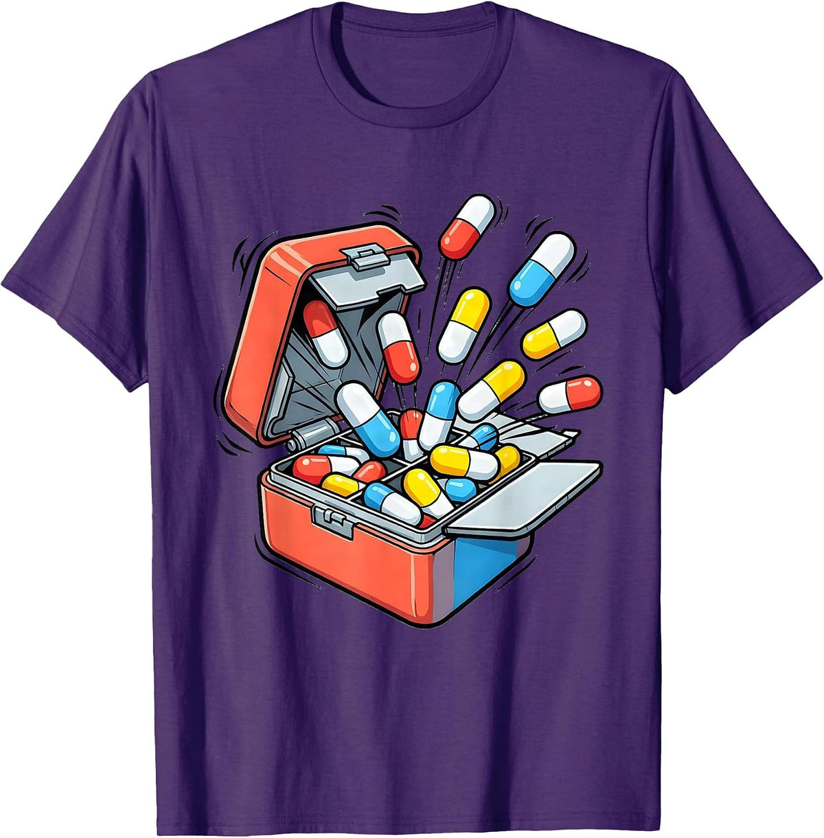 Occupational Therapy Pill Organizer Graphic T-Shirt - Purple