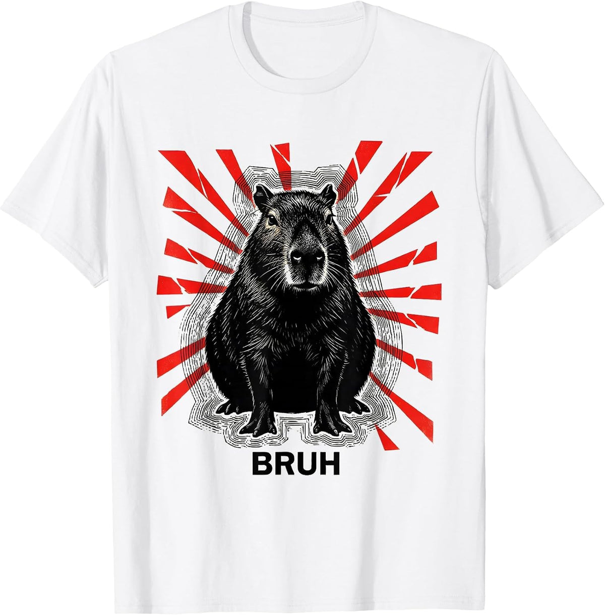 Men's Bruh Funny Capybara Animal Meme Humor T-Shirt - White