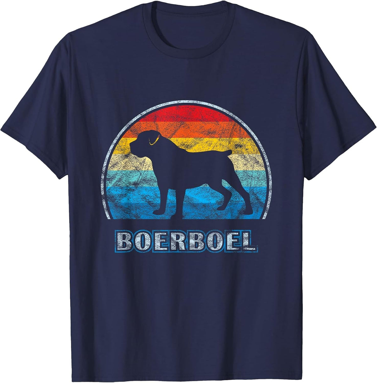 Boerboel Vintage Design Dog T-Shirt - Navy Blue