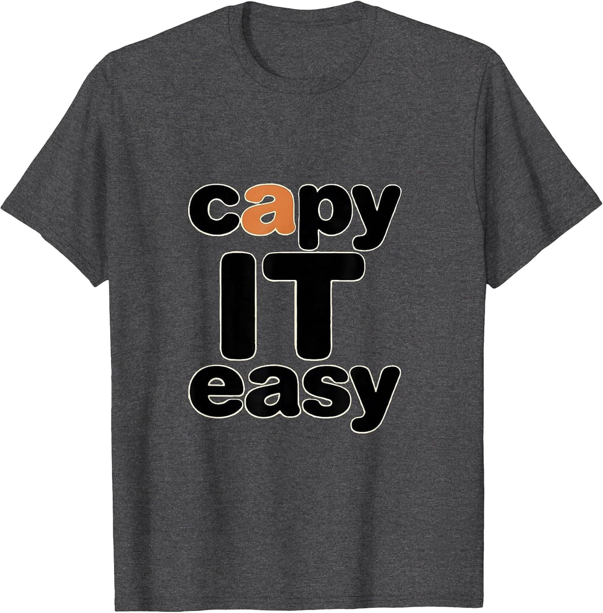 Men's capy it easy Funny Capybara Gamer Kawaii Humor T-Shirt - Dark Heather Grey