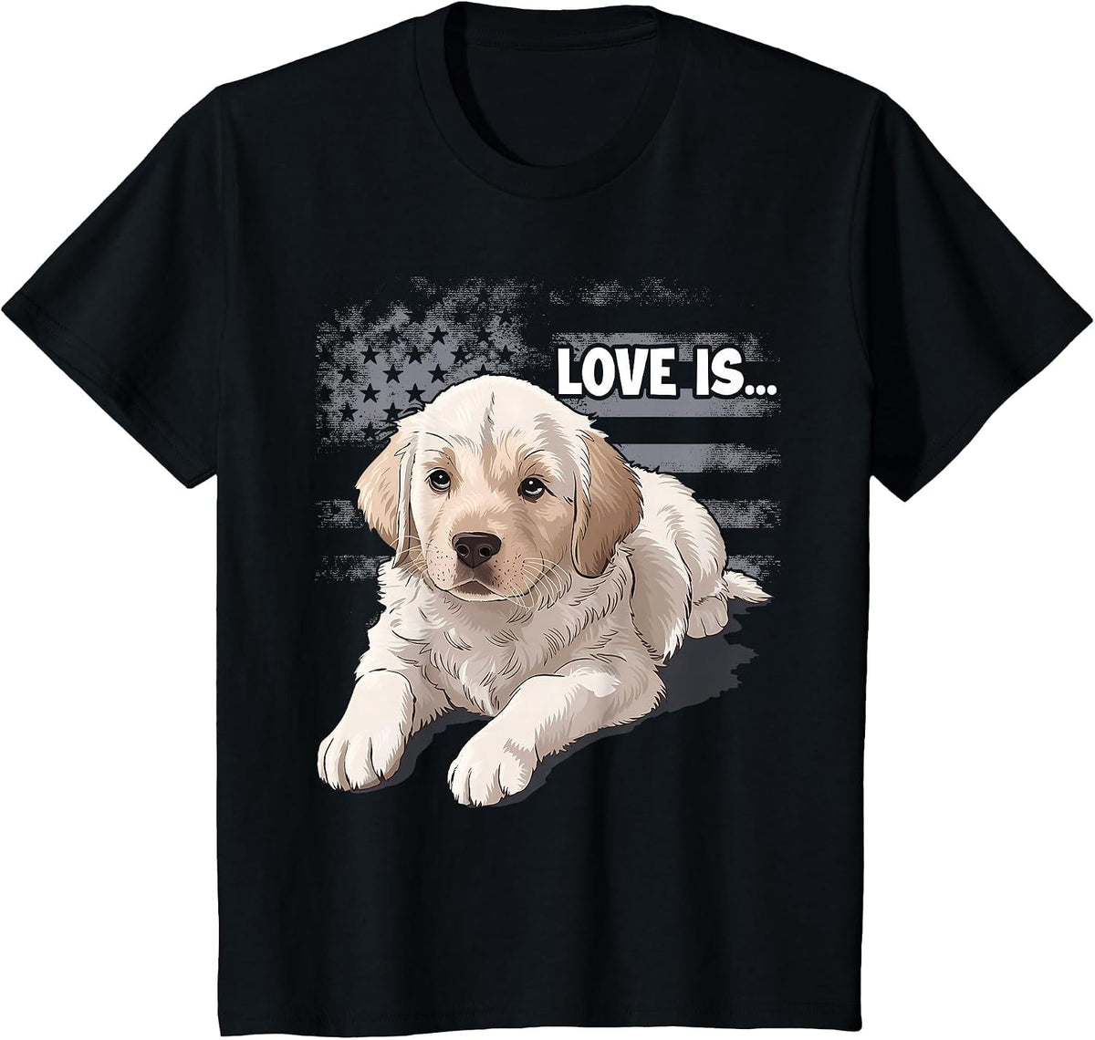White Labrador Retriever Yellow Love Lab Mom Dog Dad T-Shirt - Black