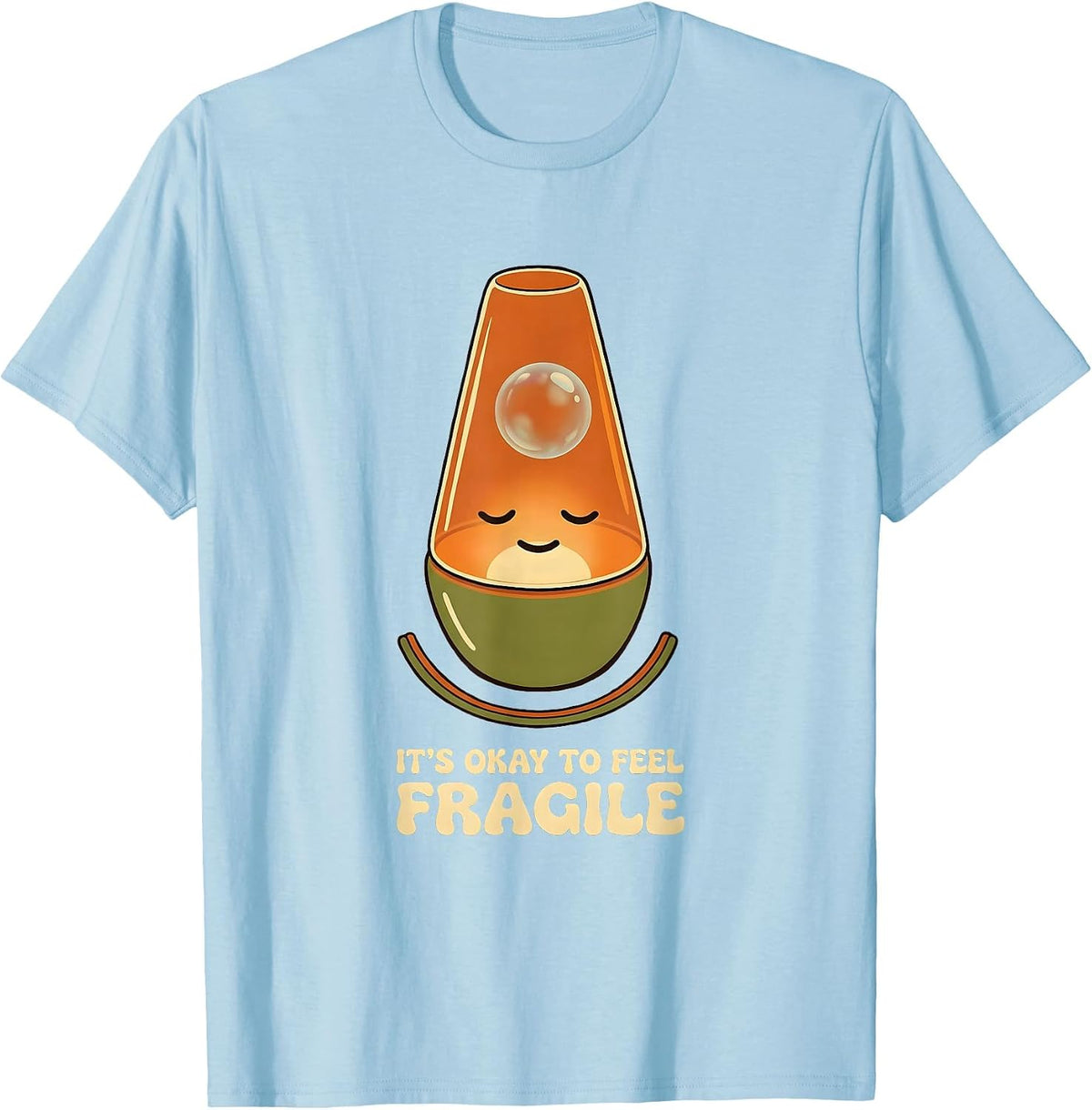 Men's It's Okay To Feel Fragile Retro Mental Health Awareness Gift T-Shirt - Baby Blue