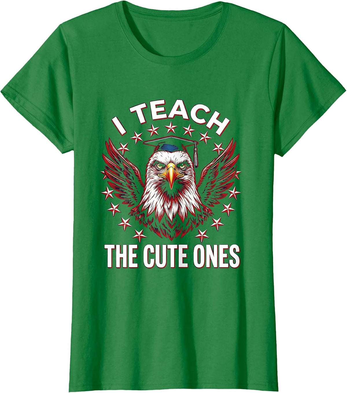 Women's I Teach The Cute Ones PreK Teacher Design T-Shirt - Kelly Green