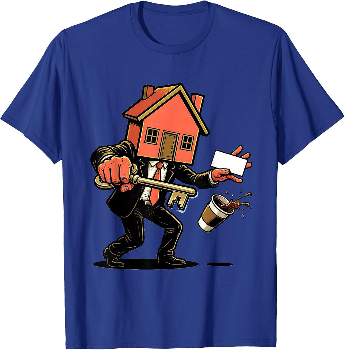 Cartoon Realtor Humor Real Estate Agent Gift T-Shirt - Royal Blue