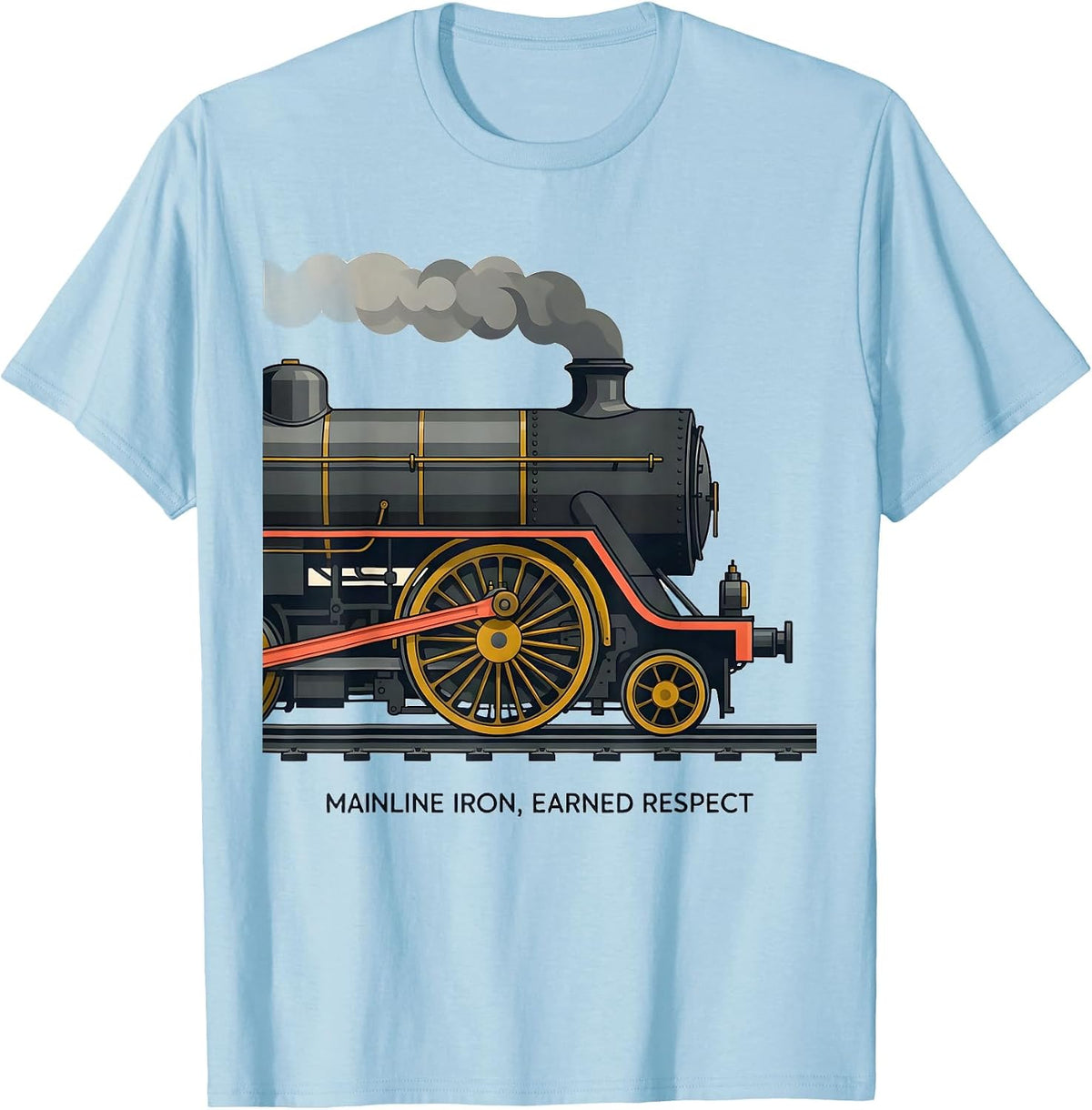 Men's Mainline Iron Earned Respect Midcentury Modern Steam T-Shirt - Baby Blue
