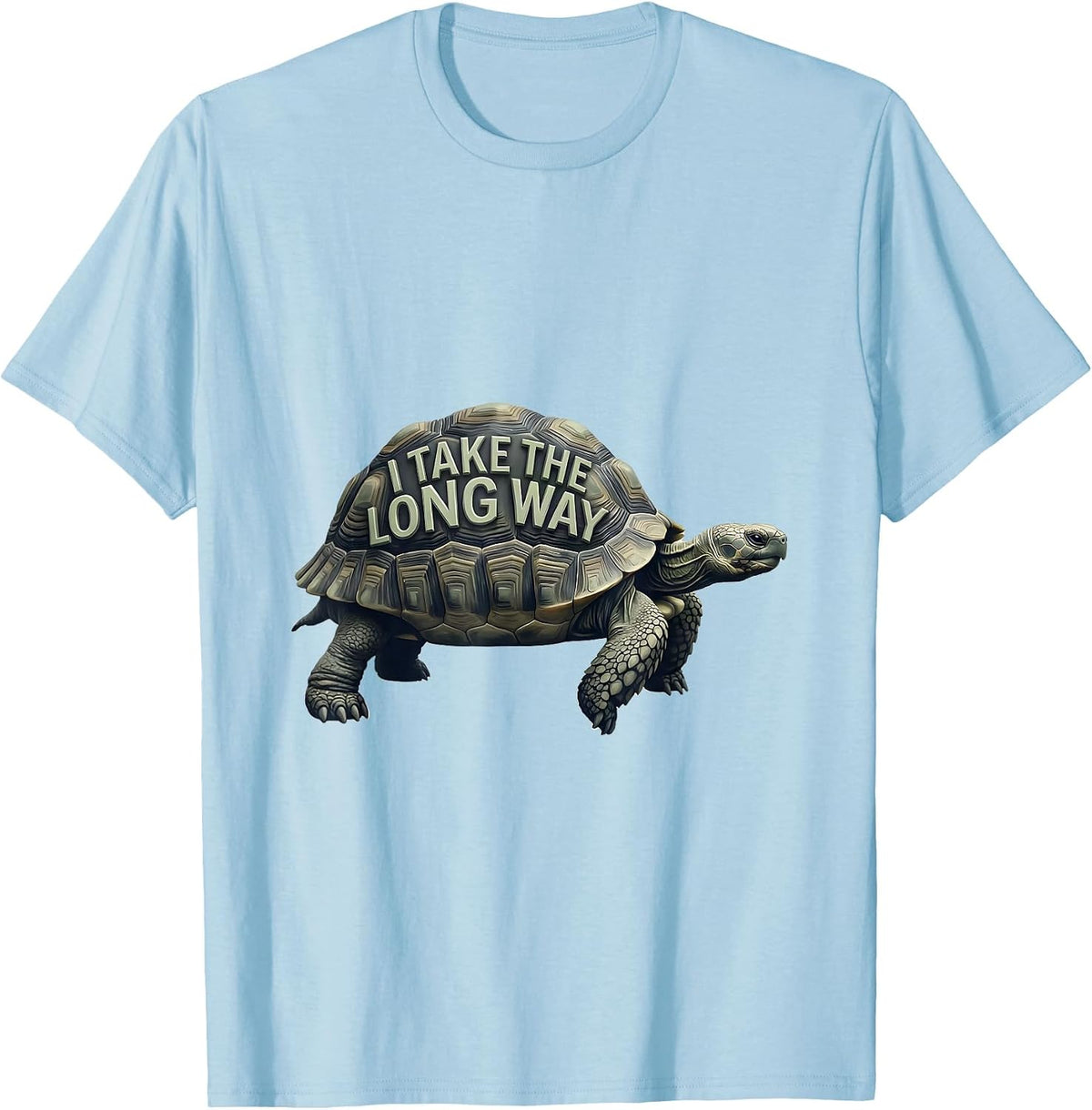 Men's I Take The Long Way Funny Tortoise Lover Pet Owner Gift T-Shirt - Baby Blue