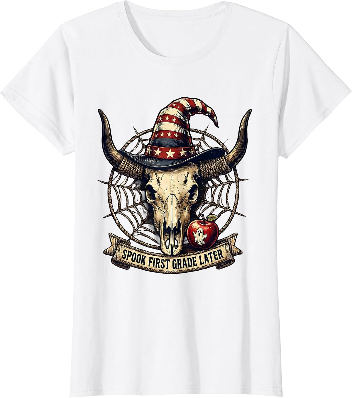 Spook First Grade Later Halloween Teacher Design T-Shirt - White