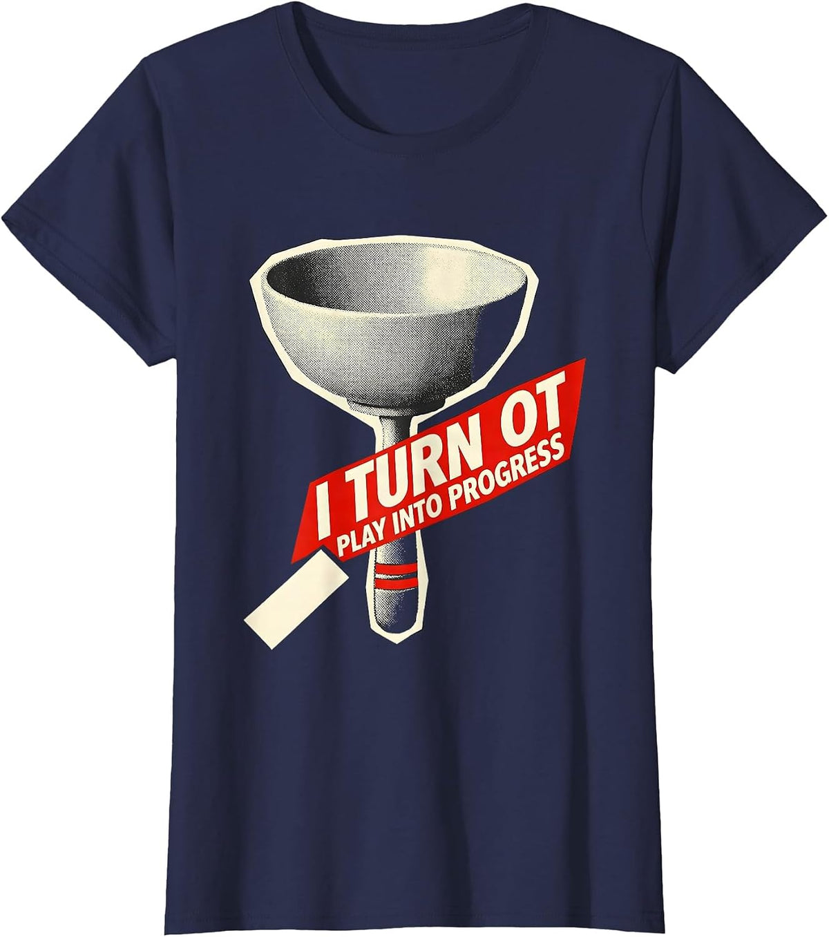 Women's I Turn OT Play Into Progress Occupational Therapy Pediatric T-Shirt - Navy Blue