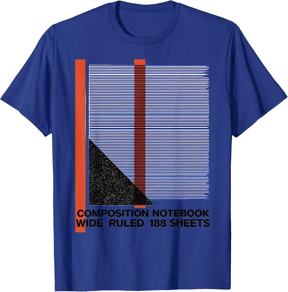Composition Notebook Wide Ruled 188 Sheets Teacher T-Shirt - Royal Blue