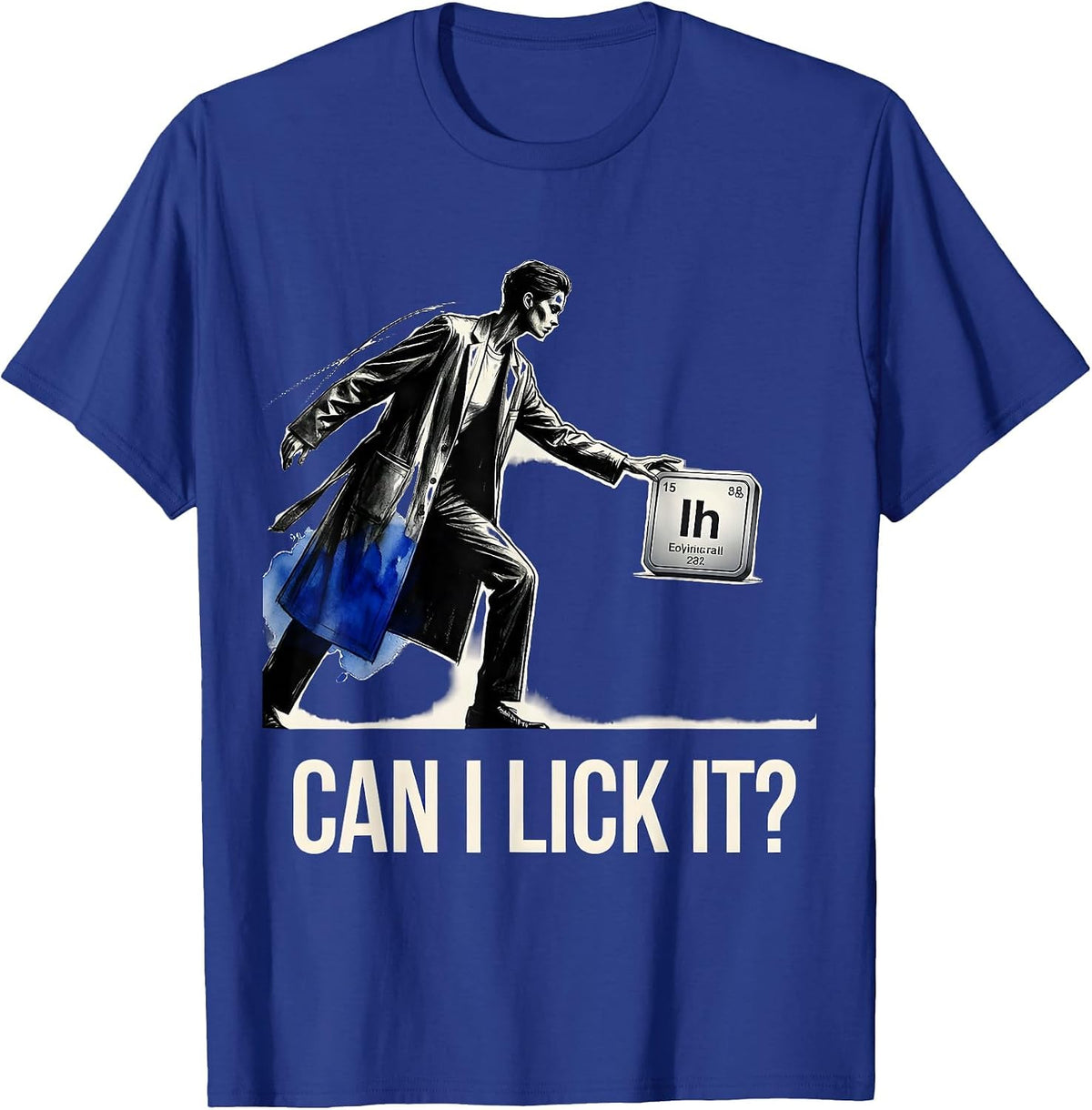Men's Can I Lick It Periodic Table Science Design T-Shirt - Royal Blue