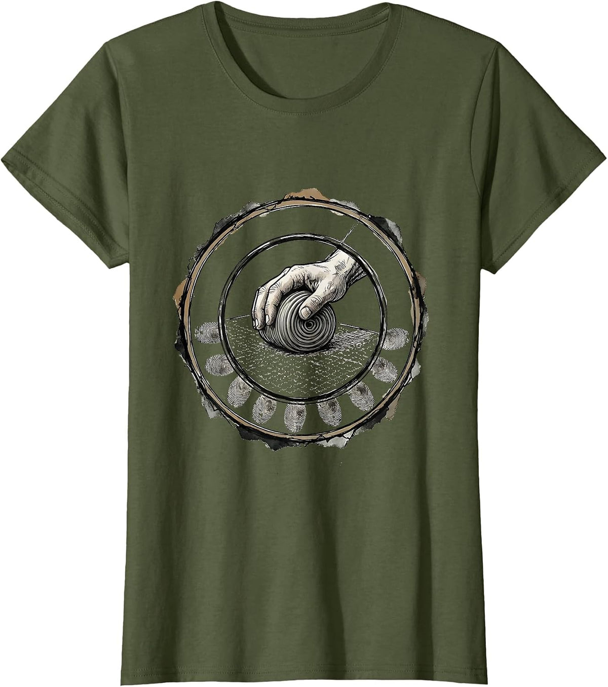 Women's Therapy Putty Coil Occupational Therapy OT Humor T-Shirt - Olive Green