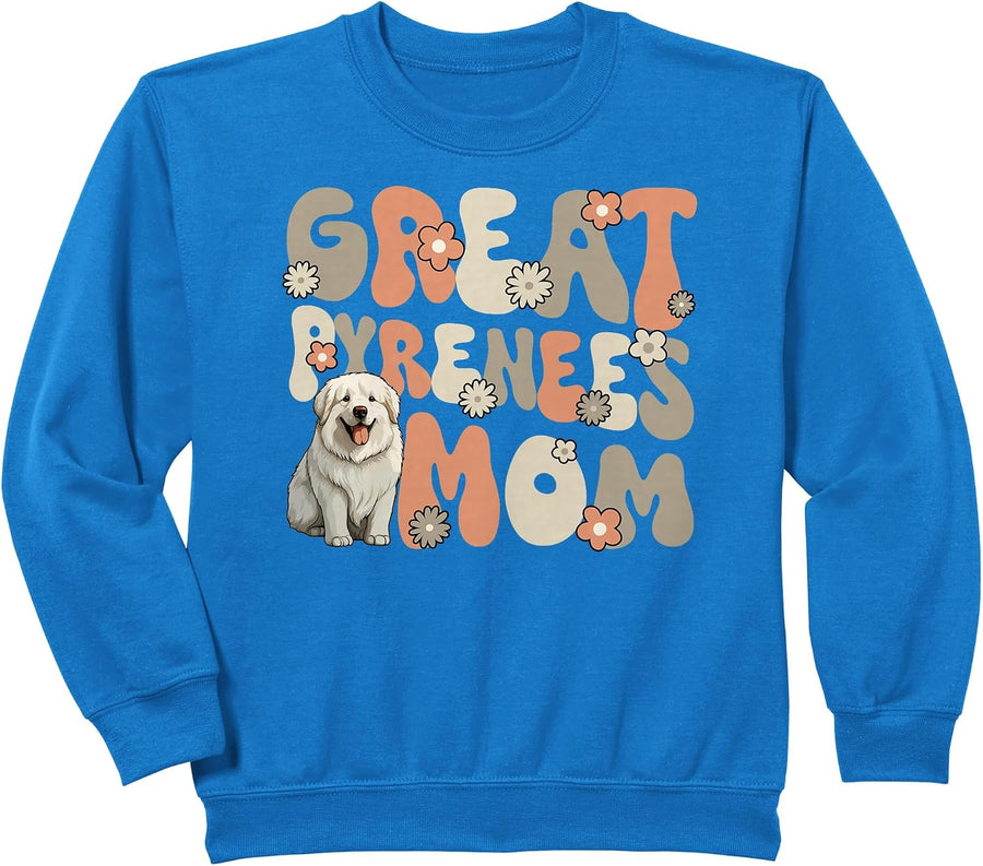Great Pyrenees Dog Groovy World's Best Great Pyrenees Mom Sweatshirt - Royal Blue