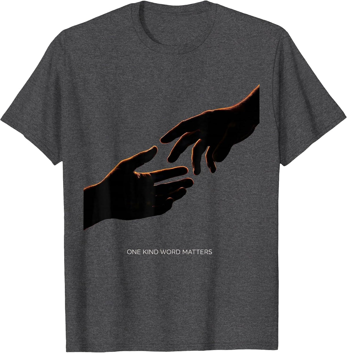 Men's One Kind Word Matters Kindness Graphic Design T-Shirt - Dark Heather Grey