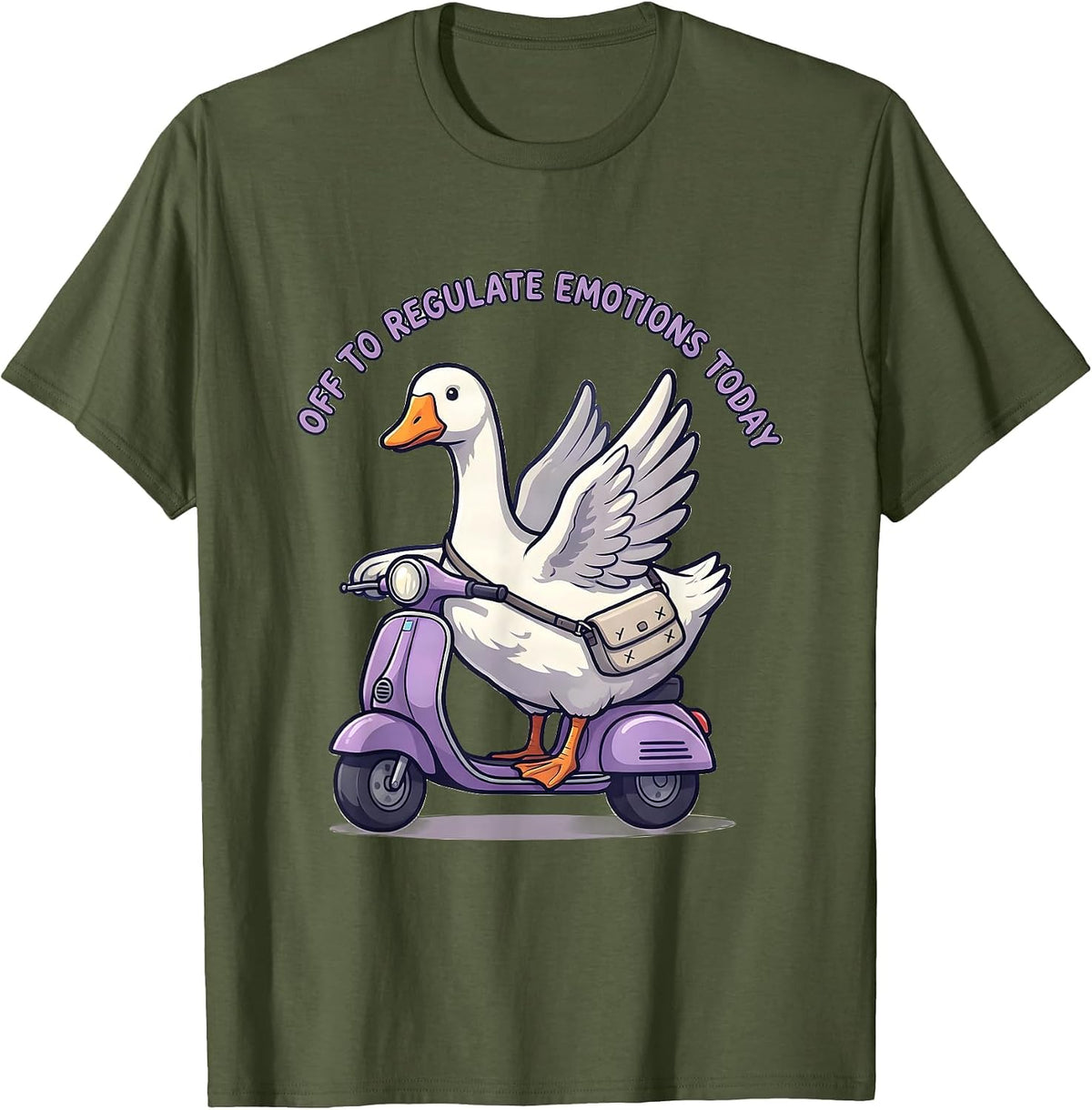 Off To Regulate Emotions Today Funny Mental Health Counselor T-Shirt - Olive Green