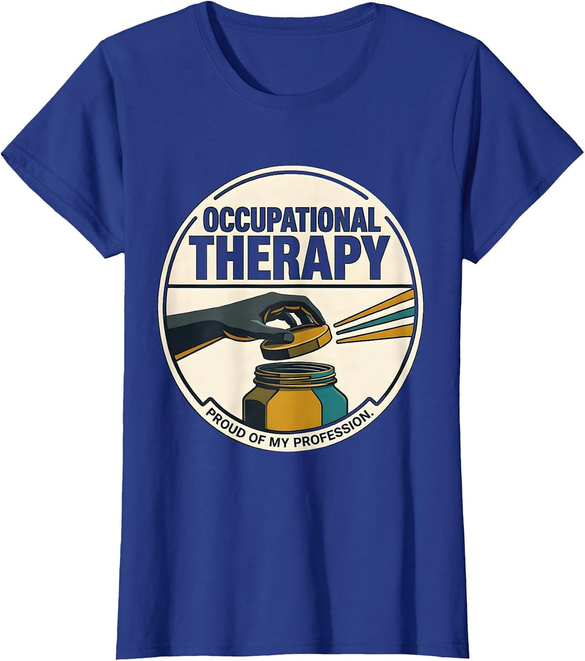 Women's Occupational Therapy, Proud Of My Profession Retro T-Shirt - Royal Blue