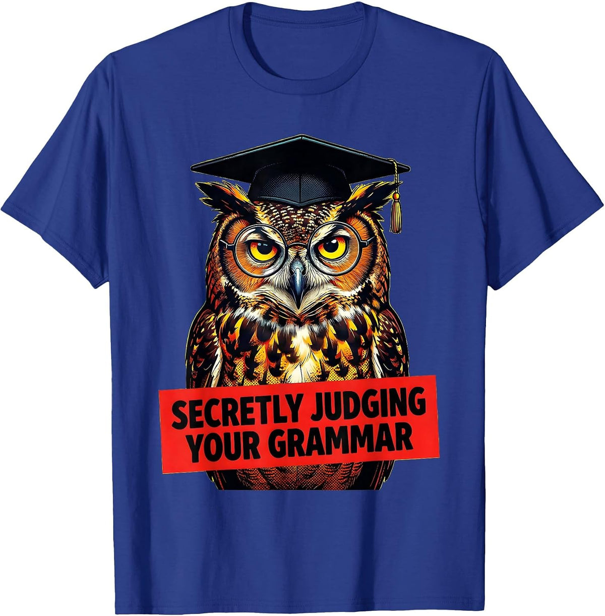 Secretly Judging Your Grammar Funny Teacher T-Shirt - Royal Blue