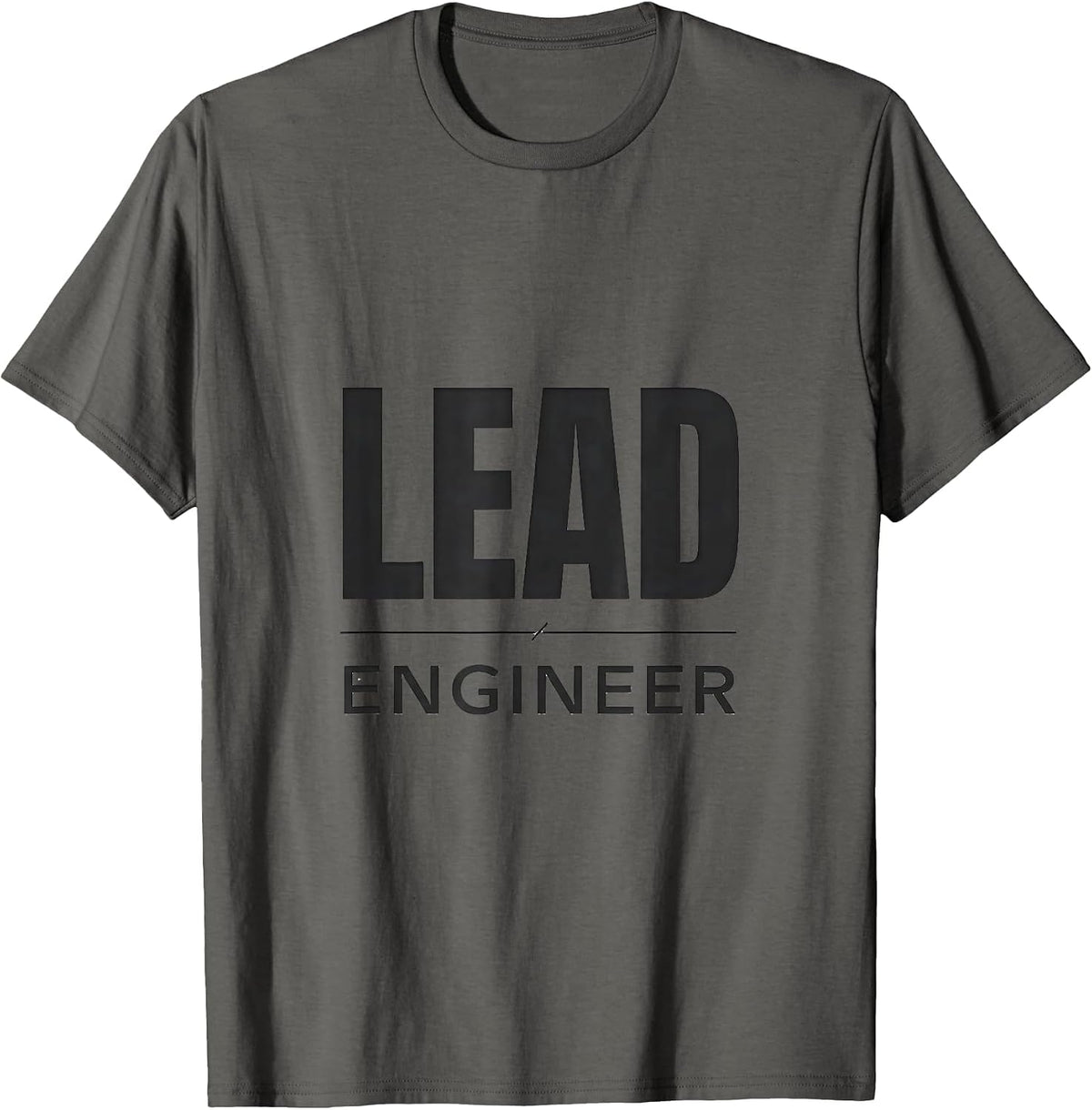 Lead Engineer Minimalist Train Enthusiast Deadpan Humor T-Shirt - Asphalt Grey