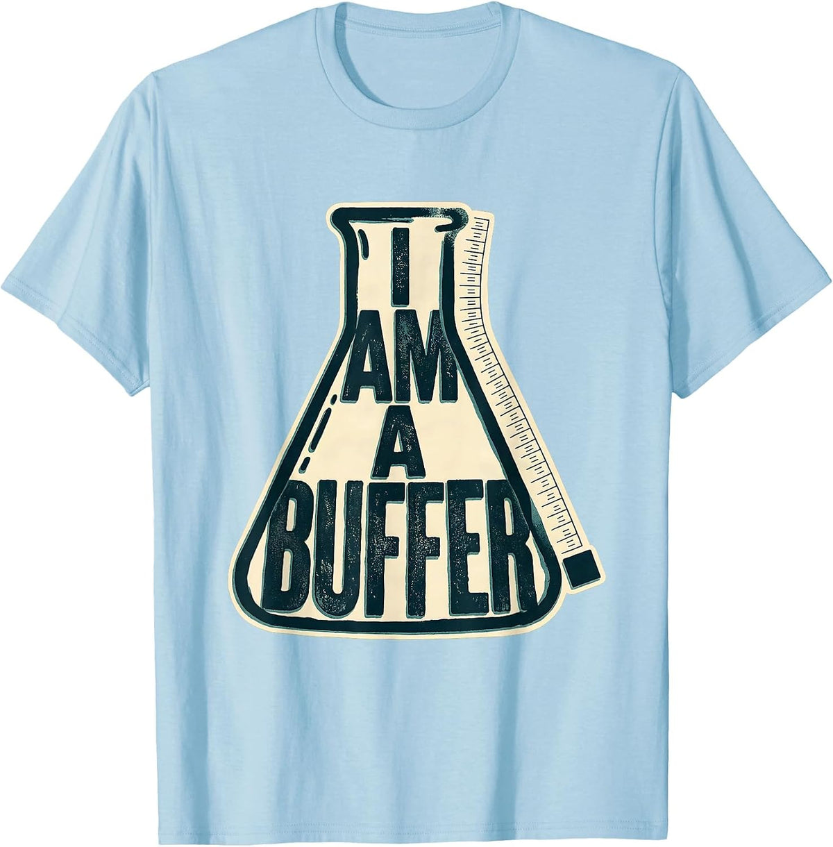 Men's I Am A Buffer Midcentury Modern Chemistry Pun Humor T-Shirt - Baby Blue
