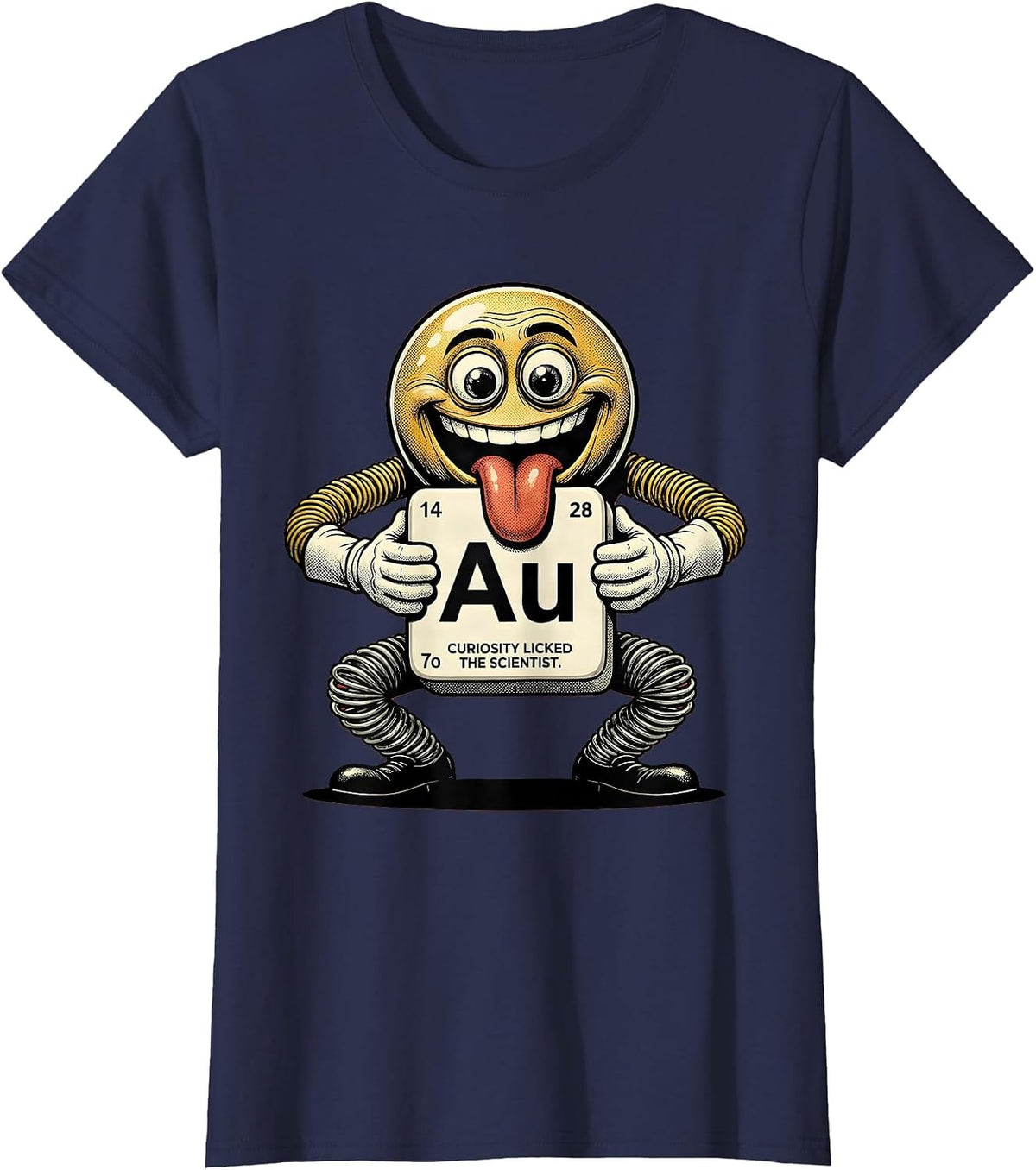 Women's Curiosity Licked the Scientist Periodic Table T-Shirt - Navy Blue