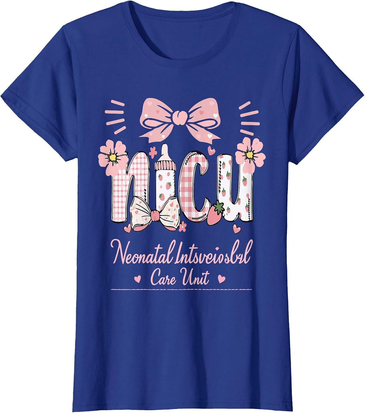 Coquette Nurse Fall Thanksgiving NICU Nurs Week Neonatal T-Shirt - Royal Blue
