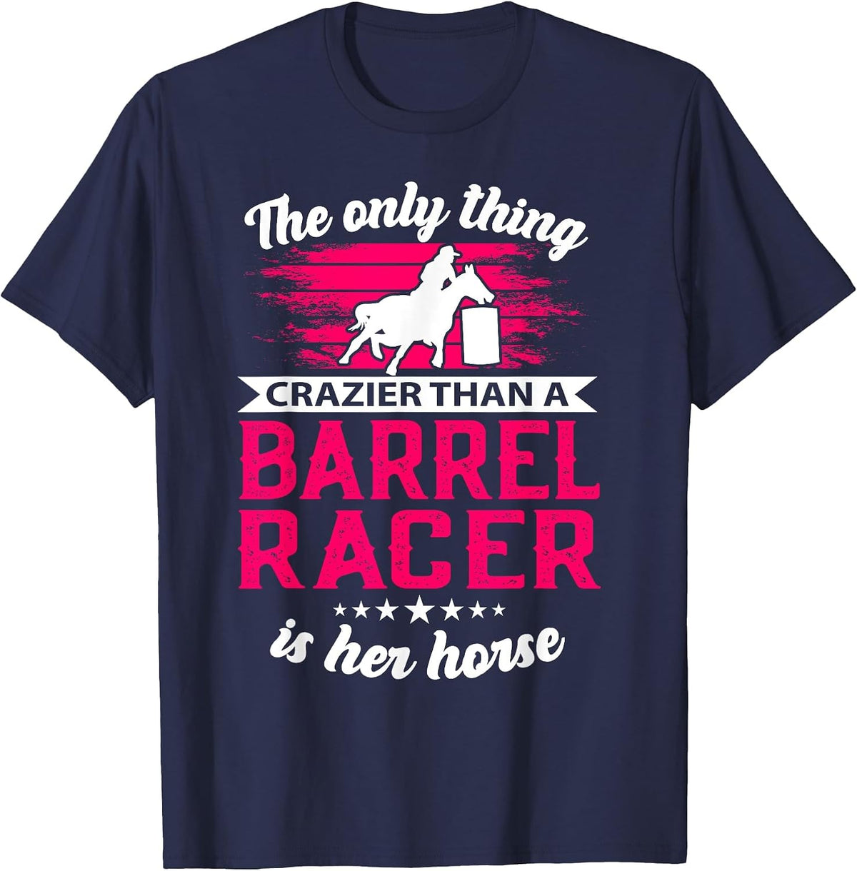 Barrel Racing Roping Horseback Riding Horse Rodeo Cowgirl T-Shirt - Navy Blue