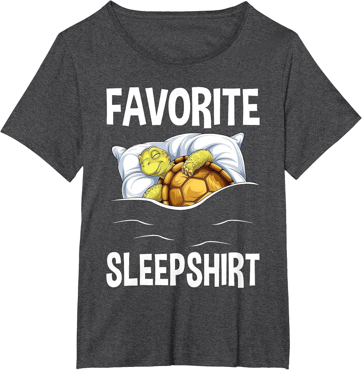 Favorite Sleep with Napping Tortoise Pajama T-Shirt - Dark Heather Grey