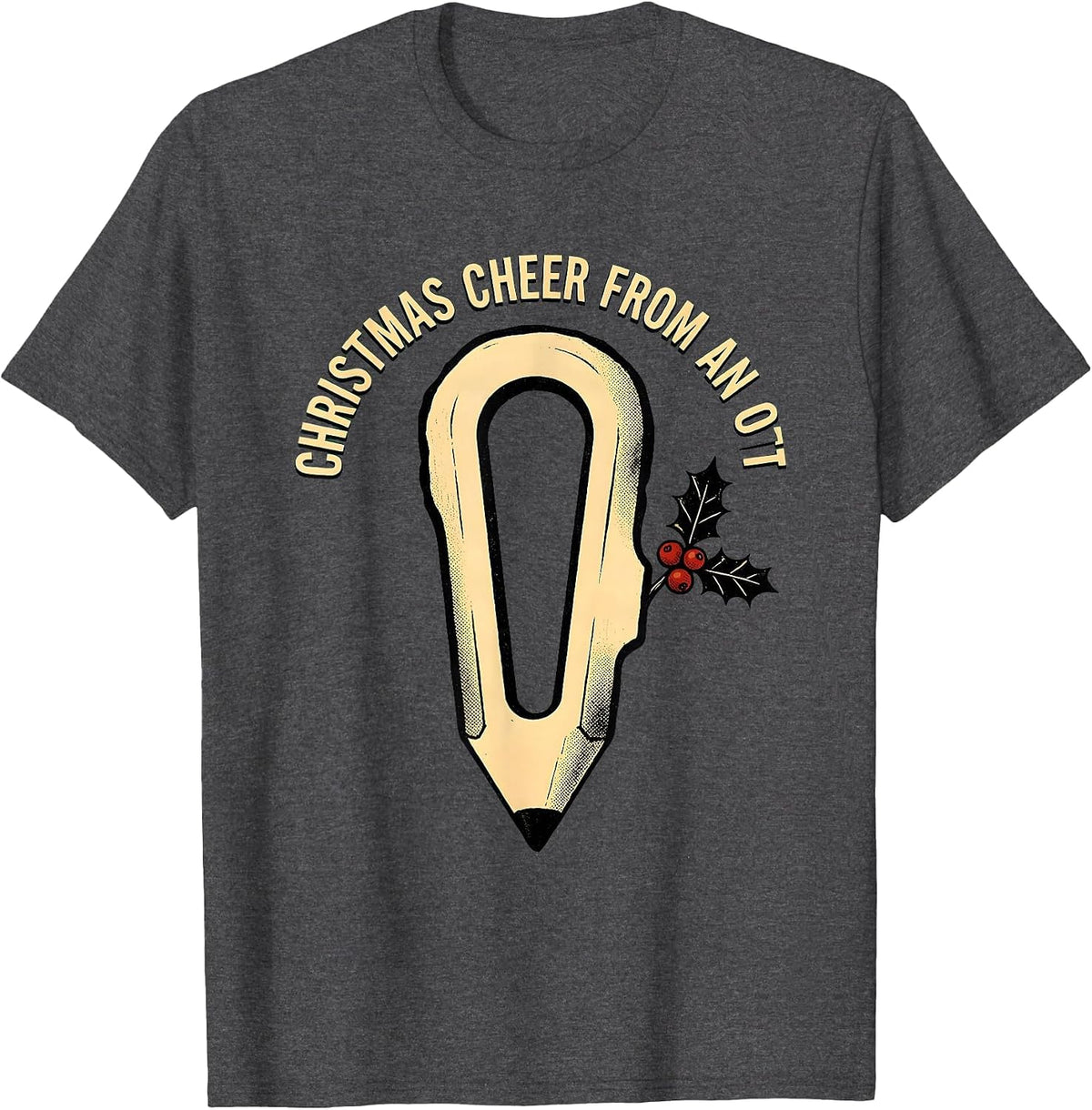 Men's Christmas Cheer From An OT Occupational Therapy Workplace T-Shirt - Dark Heather Grey