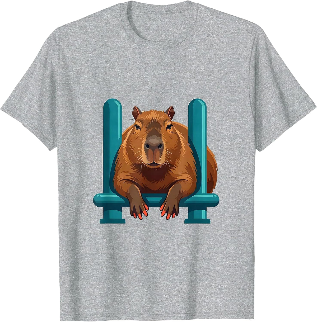 Men's Capybara Funny Animal Meme Humor T-Shirt - Heather Grey