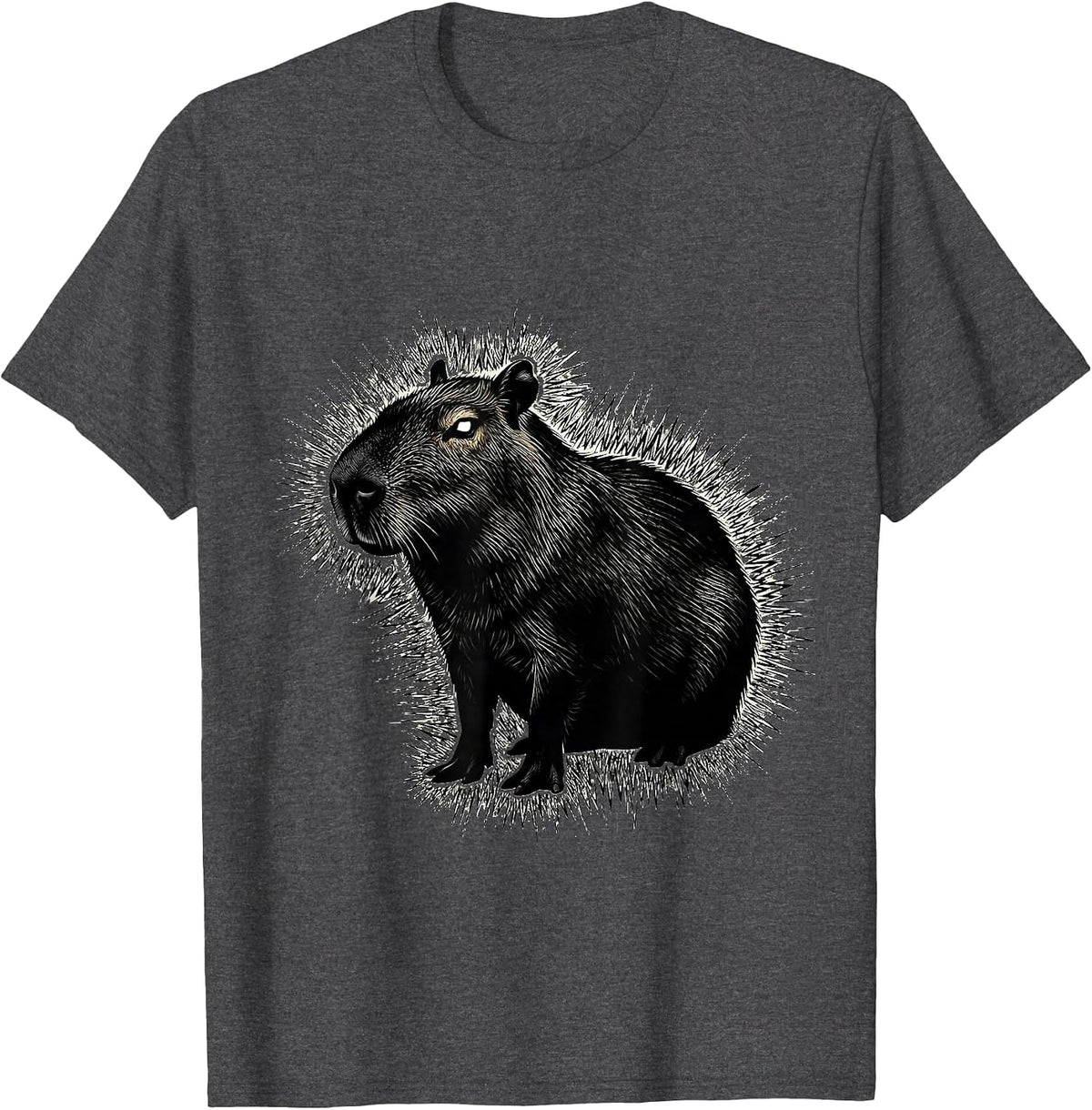 Capybara Silhouette Funny Animal Meme Humor T-Shirt - Dark Heather Grey