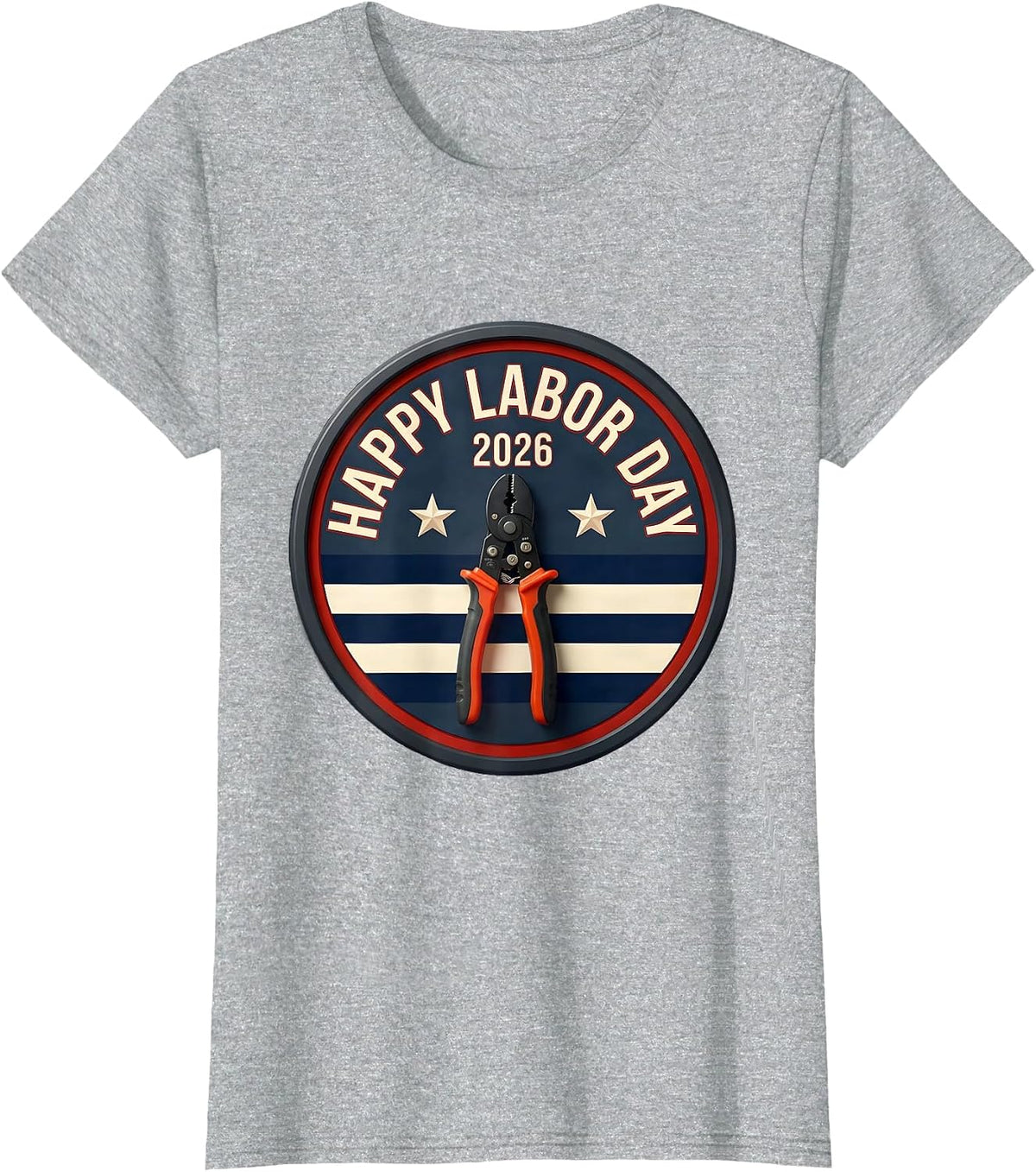 Happy Labor Day 2026 Patriotic Union Worker Gift T-Shirt - Heather Grey
